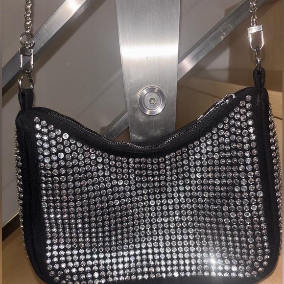 Sparkly cross body bag with crystals - Picture 3 of 5
